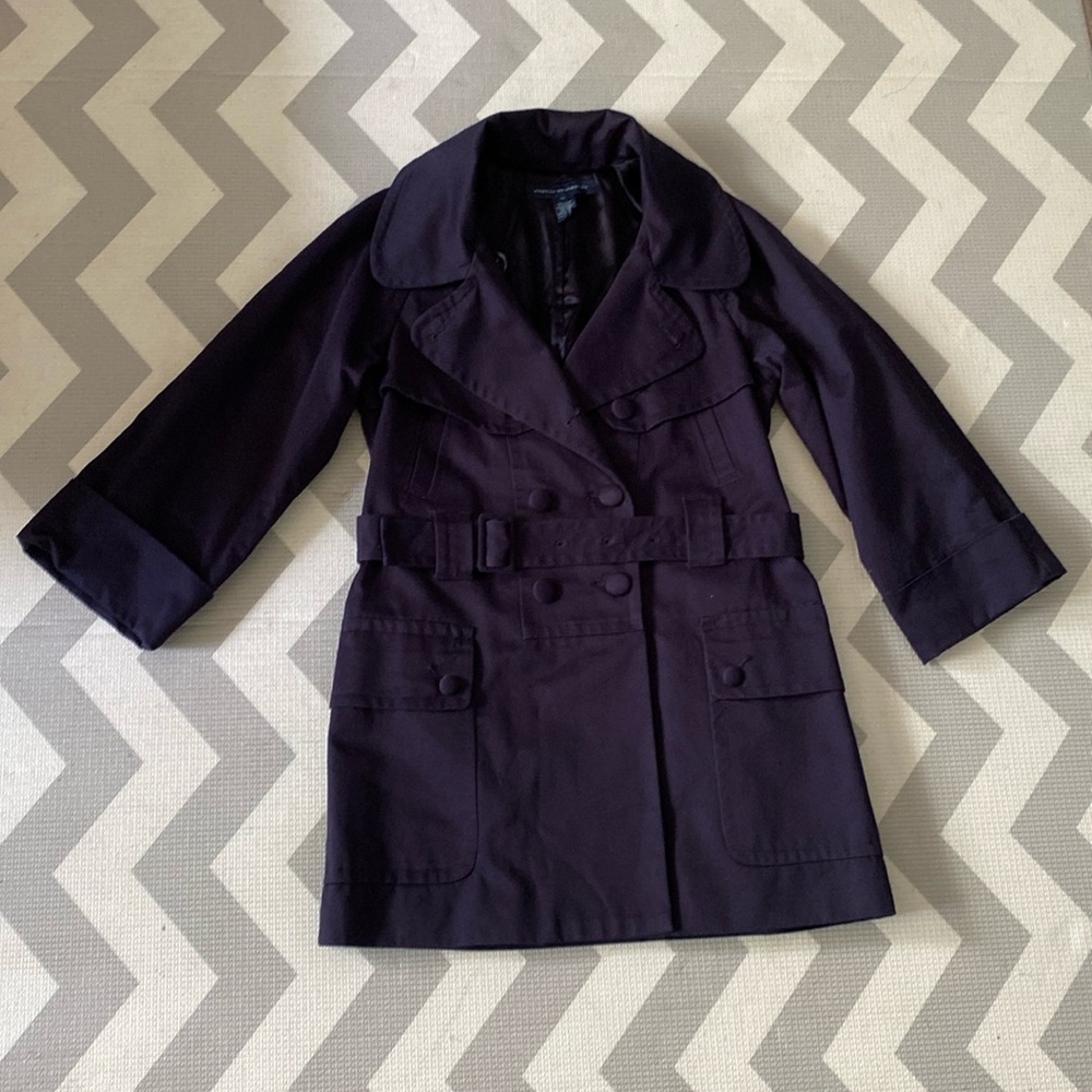 French Connection Women's Blue Navy Trench Coat Size 10 / Preowned